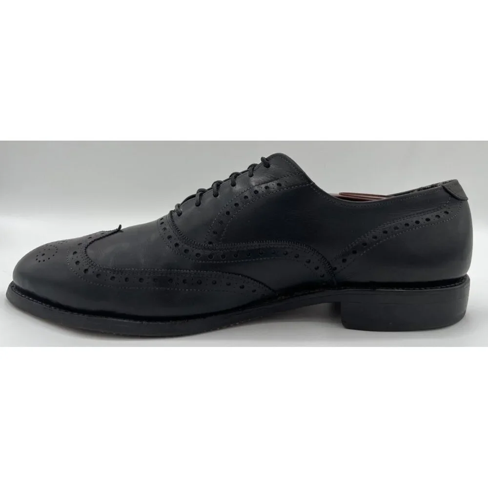Allen Edmonds Chester Men Size 9.5 D Black Leather Wing Tip Oxford Dress Shoes